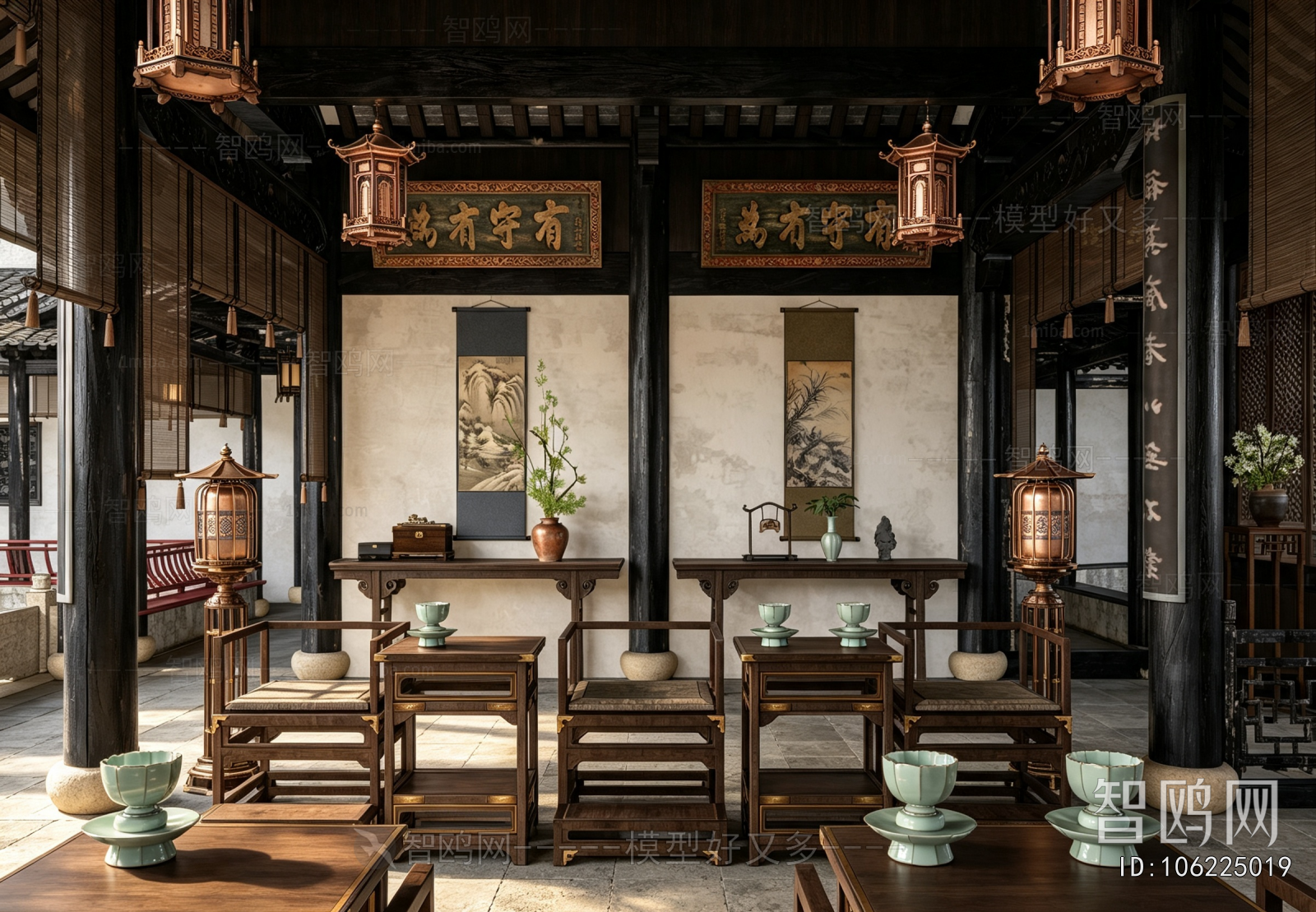 New Chinese Style Ancient Architectural Buildings