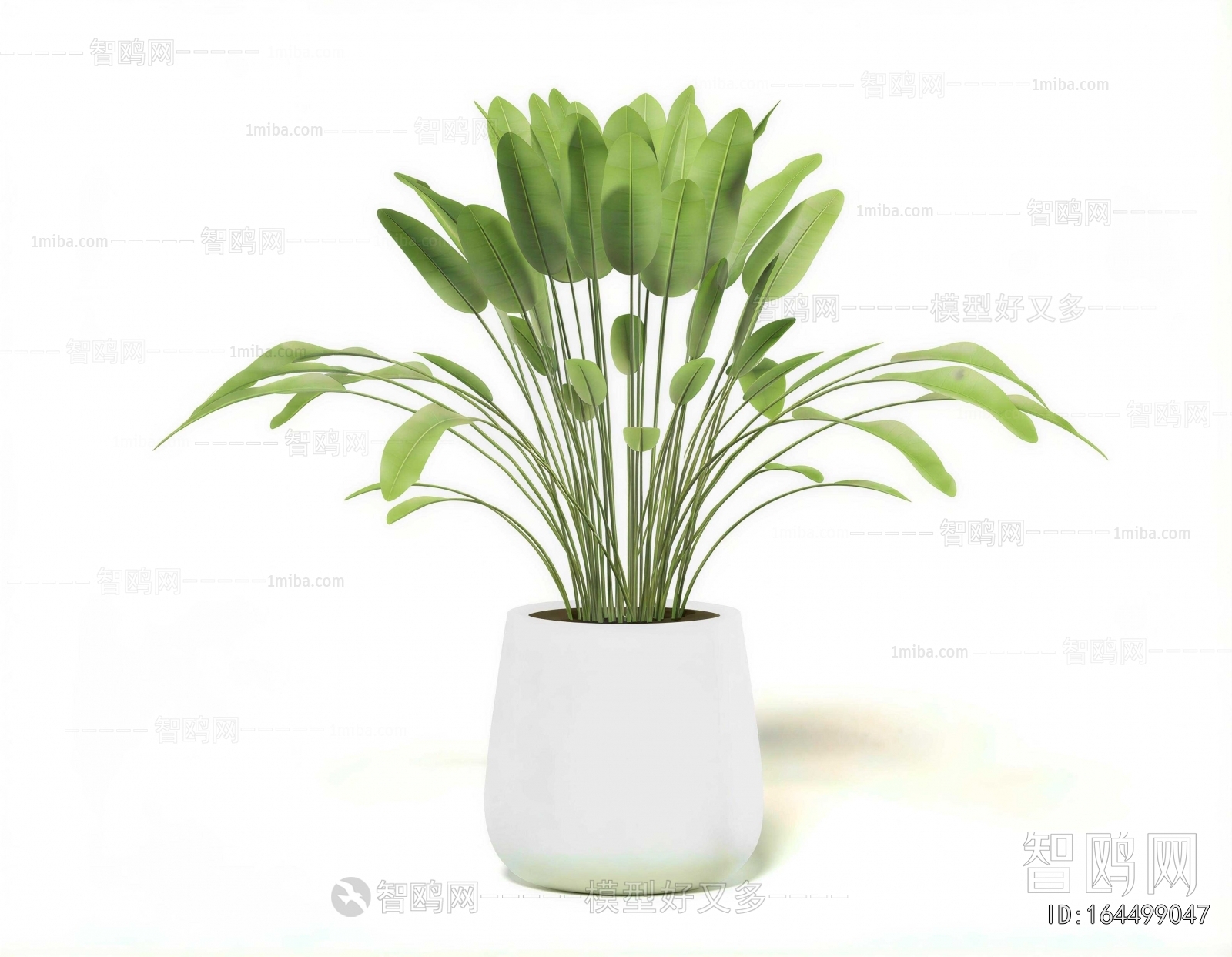 Modern Potted Green Plant