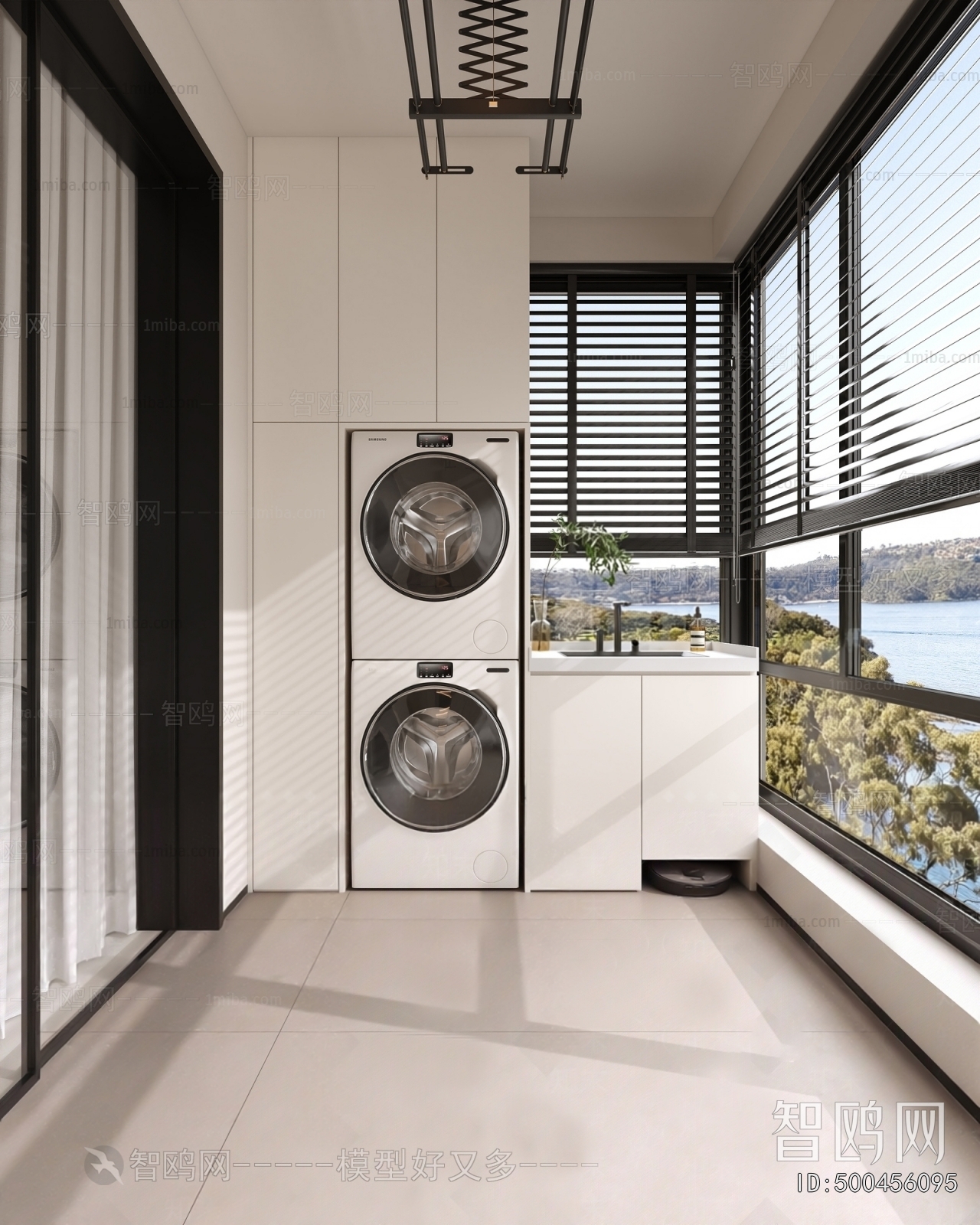 Modern Balcony Laundry Room
