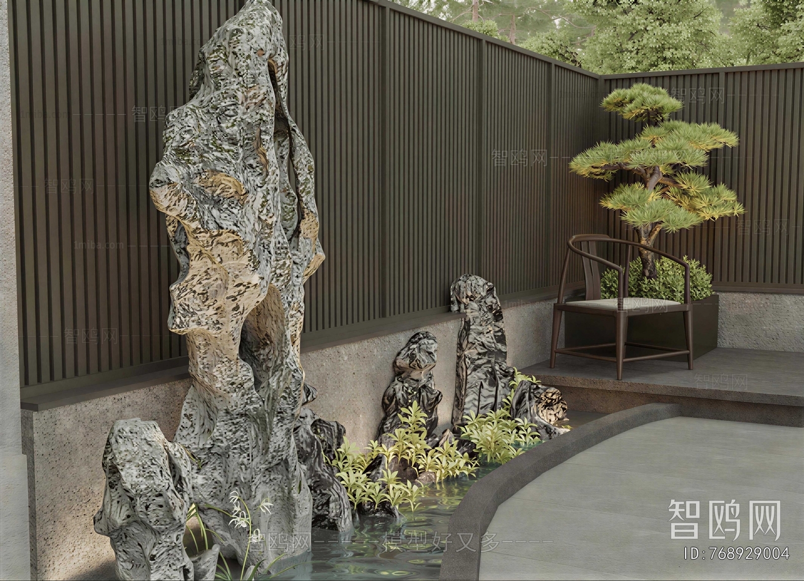 New Chinese Style Rockery Waterscape