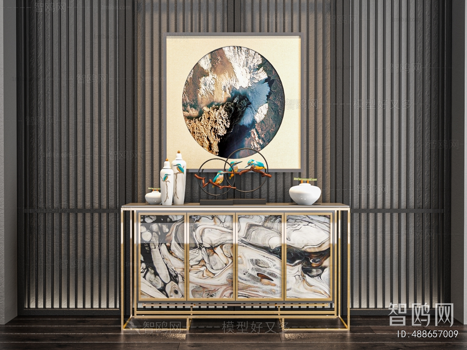 New Chinese Style Entrance Cabinet