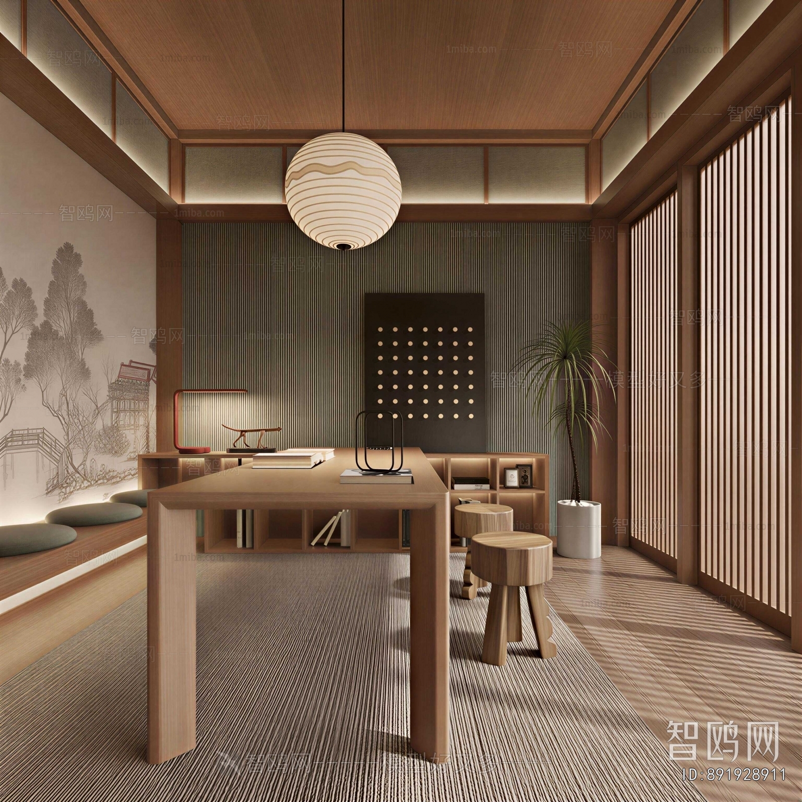 New Chinese Style Study Space