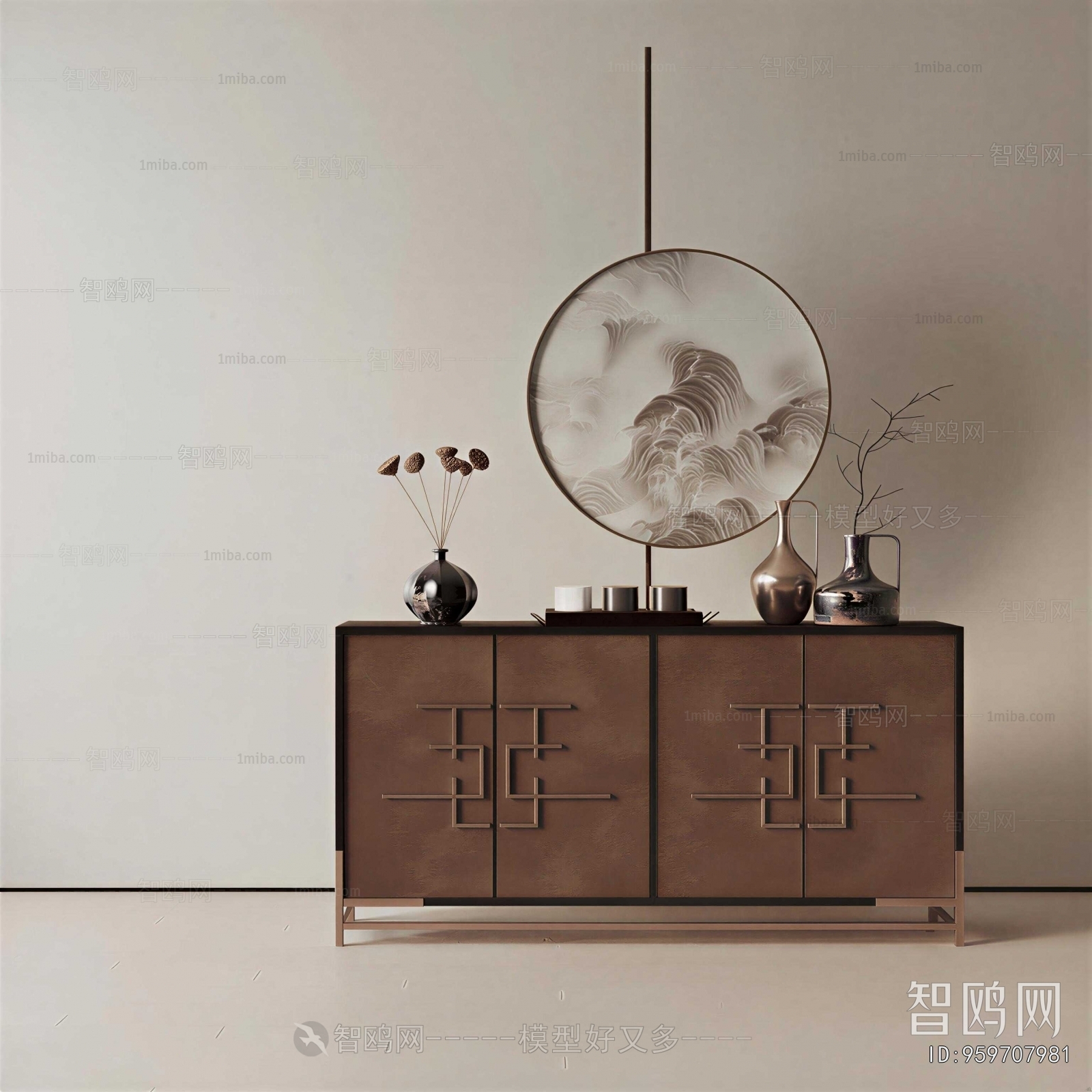 New Chinese Style Side Cabinet