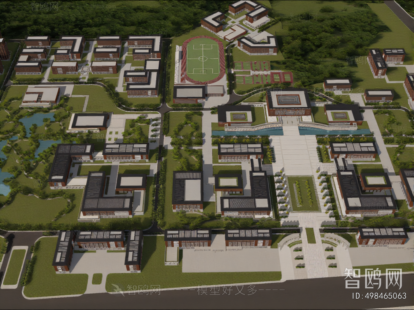 Modern Architectural Bird's-eye View Planning