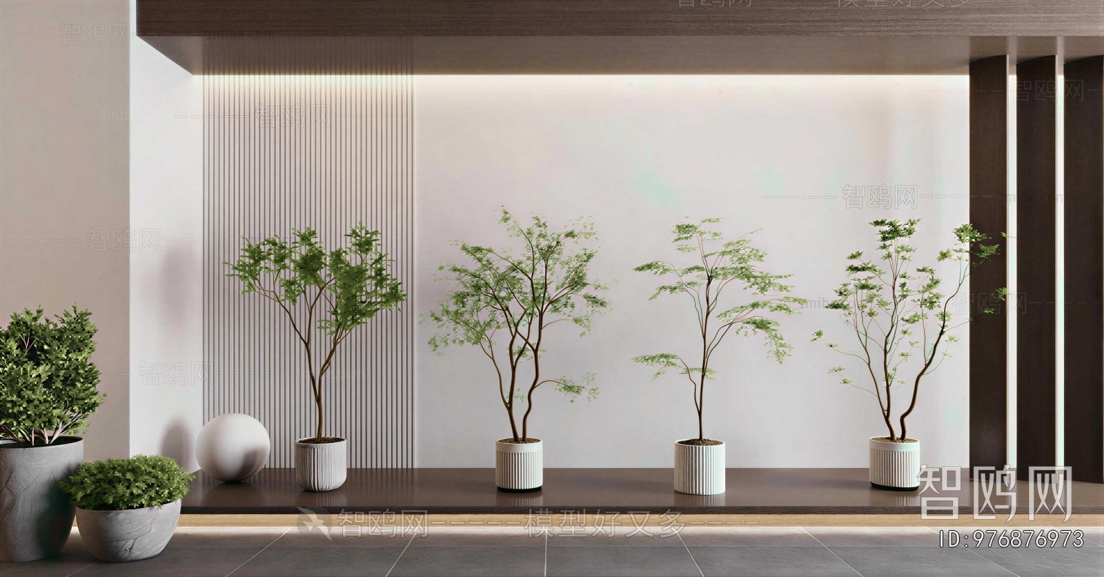 Modern Ground Green Plant Potted Plants