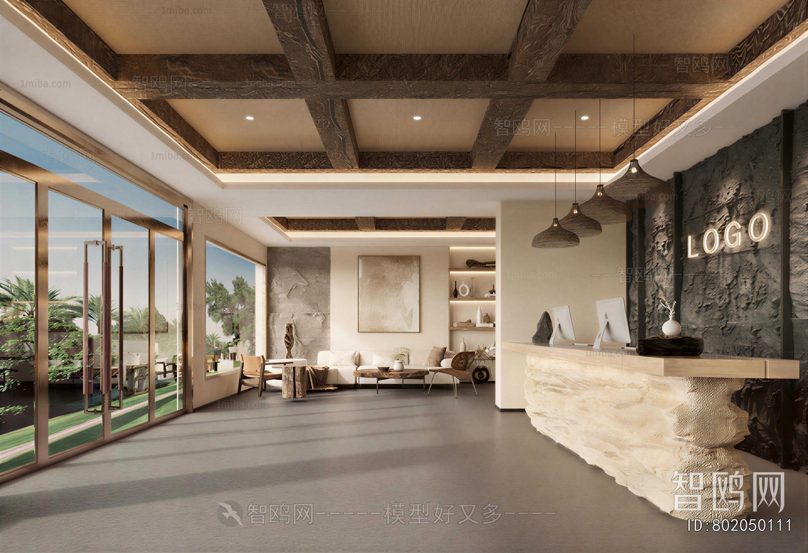 Wabi-sabi Style Lobby Hall