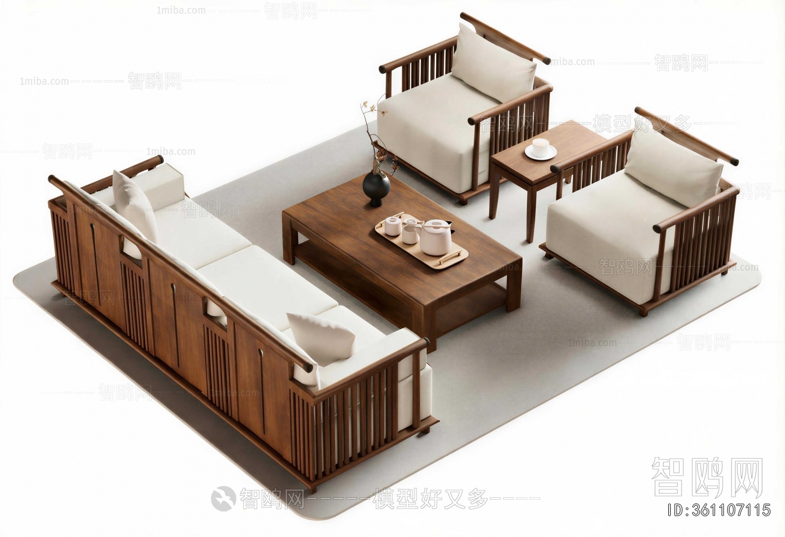 New Chinese Style Sofa Combination