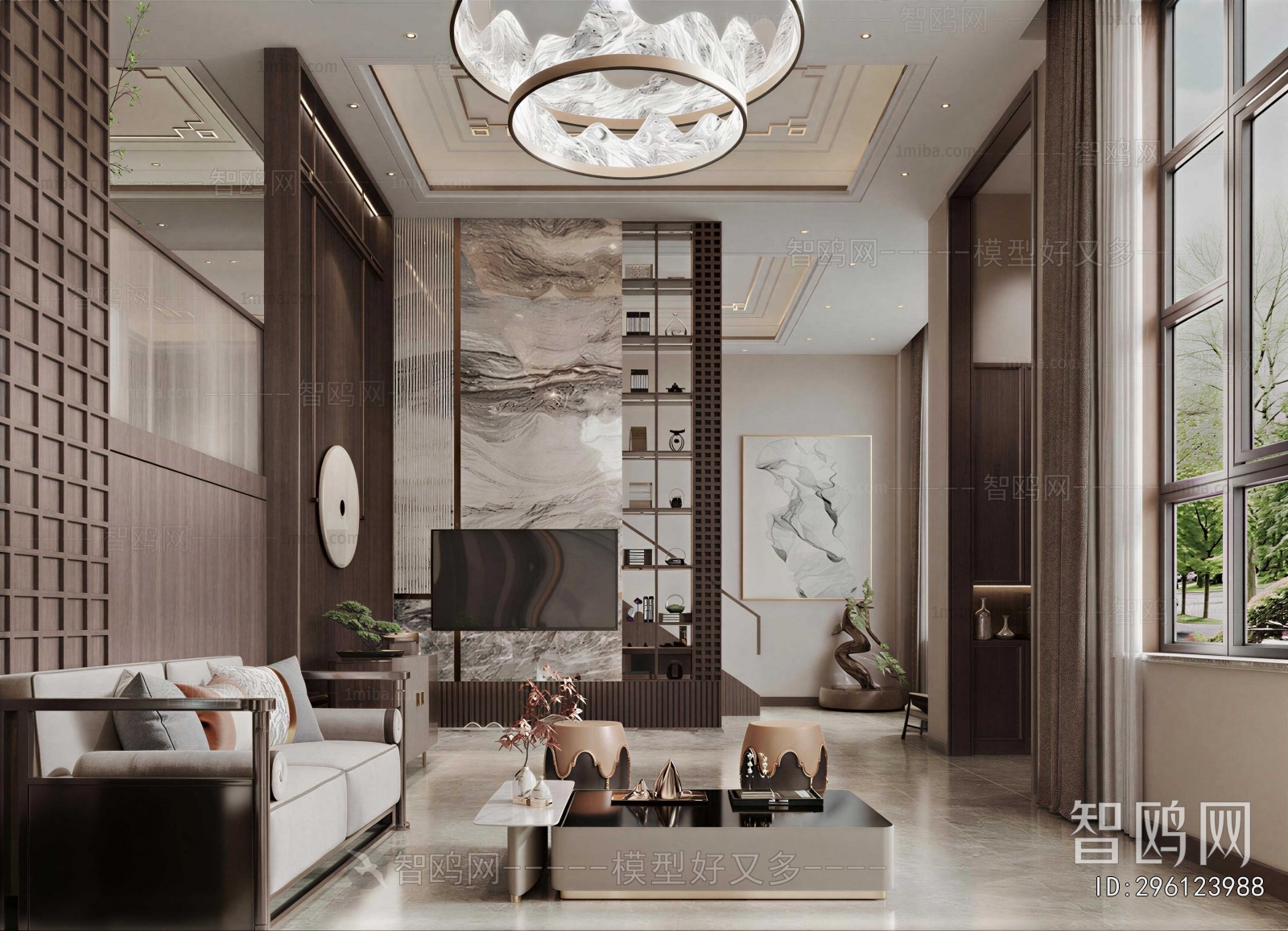 New Chinese Style A Living Room