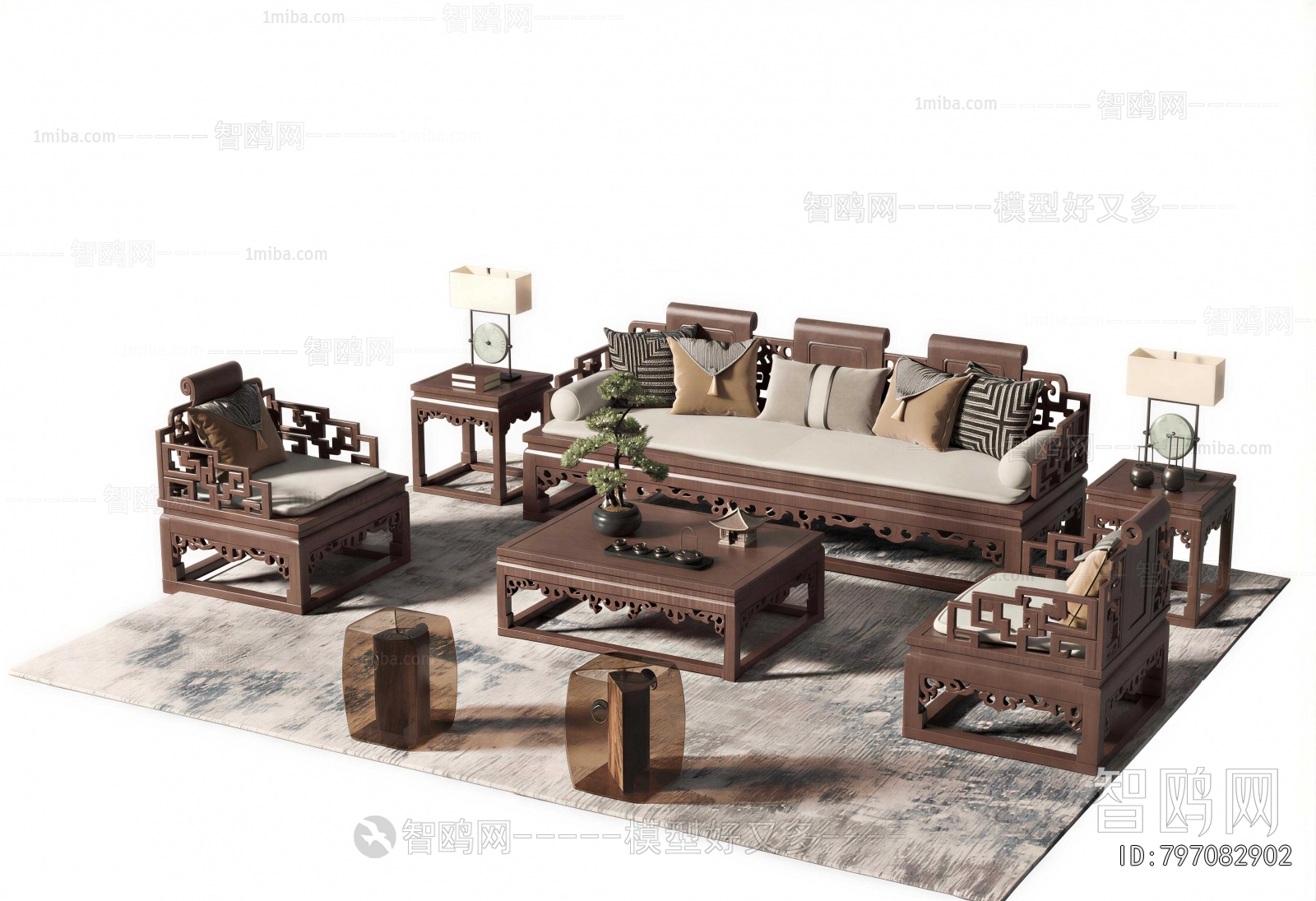New Chinese Style Sofa Combination