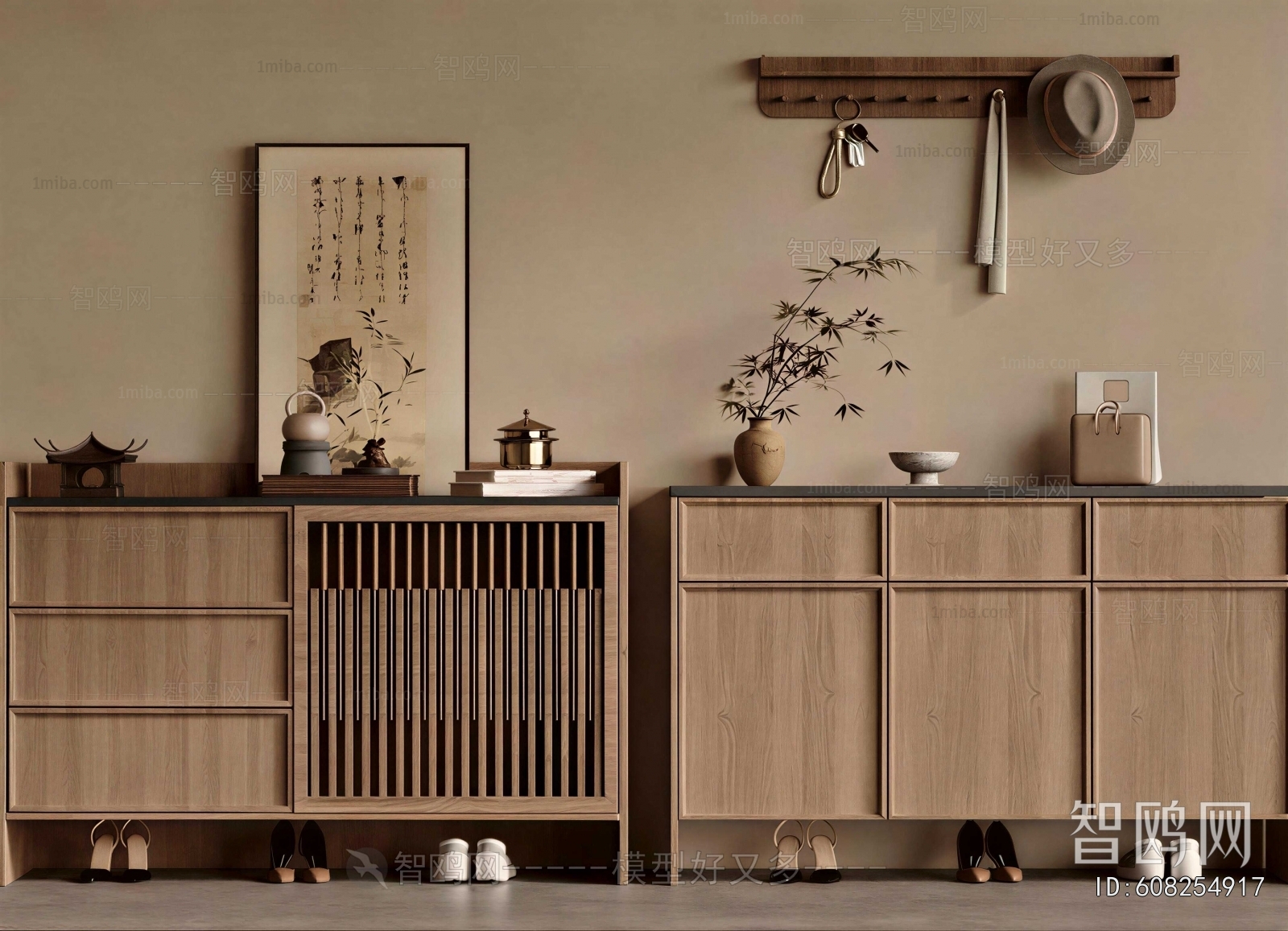New Chinese Style Shoe Cabinet