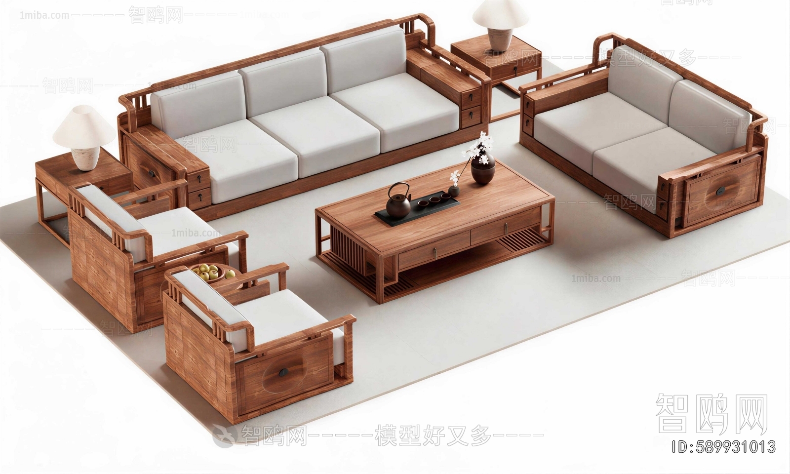 New Chinese Style Sofa Combination