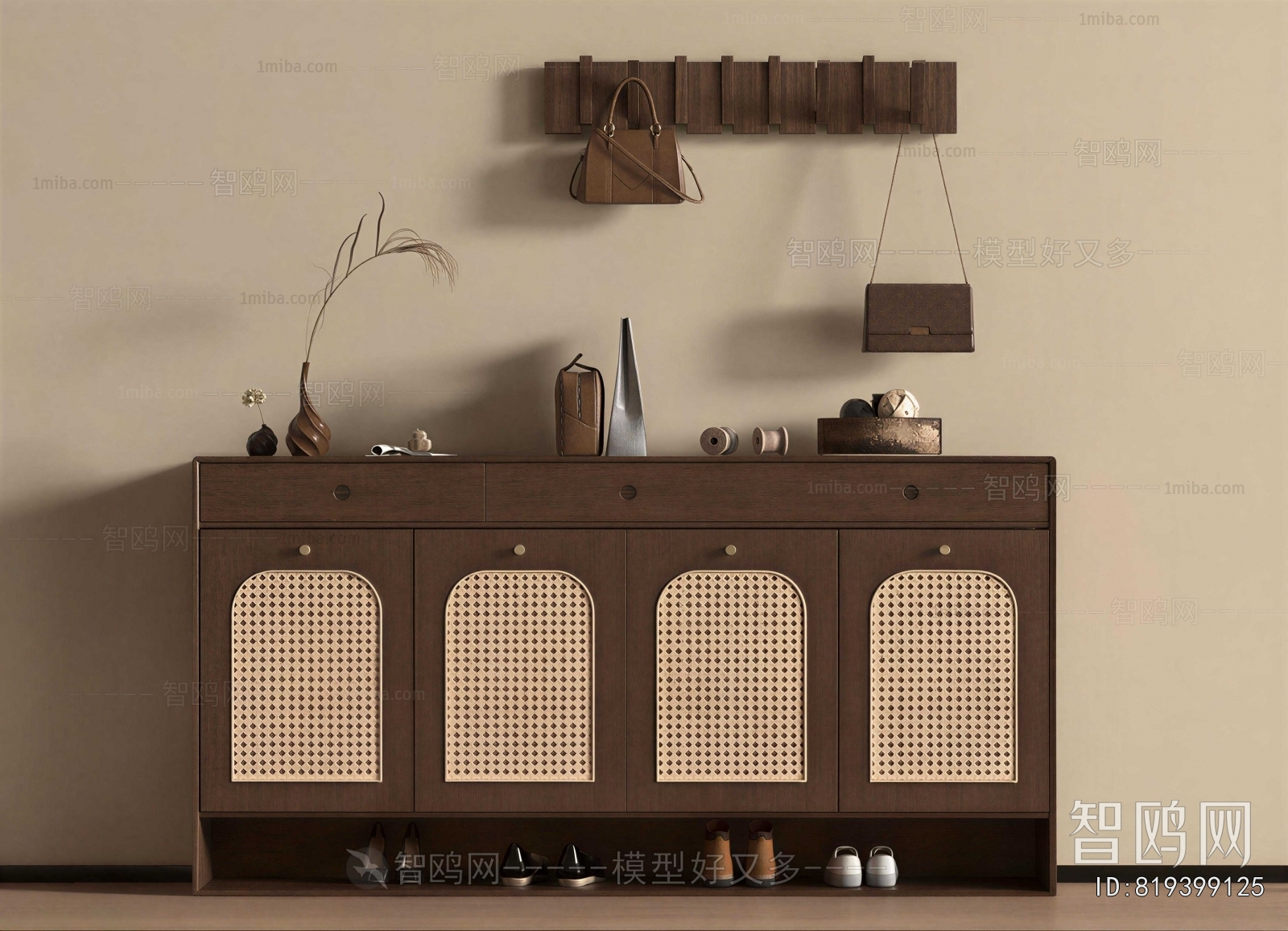 Wabi-sabi Style Shoe Cabinet