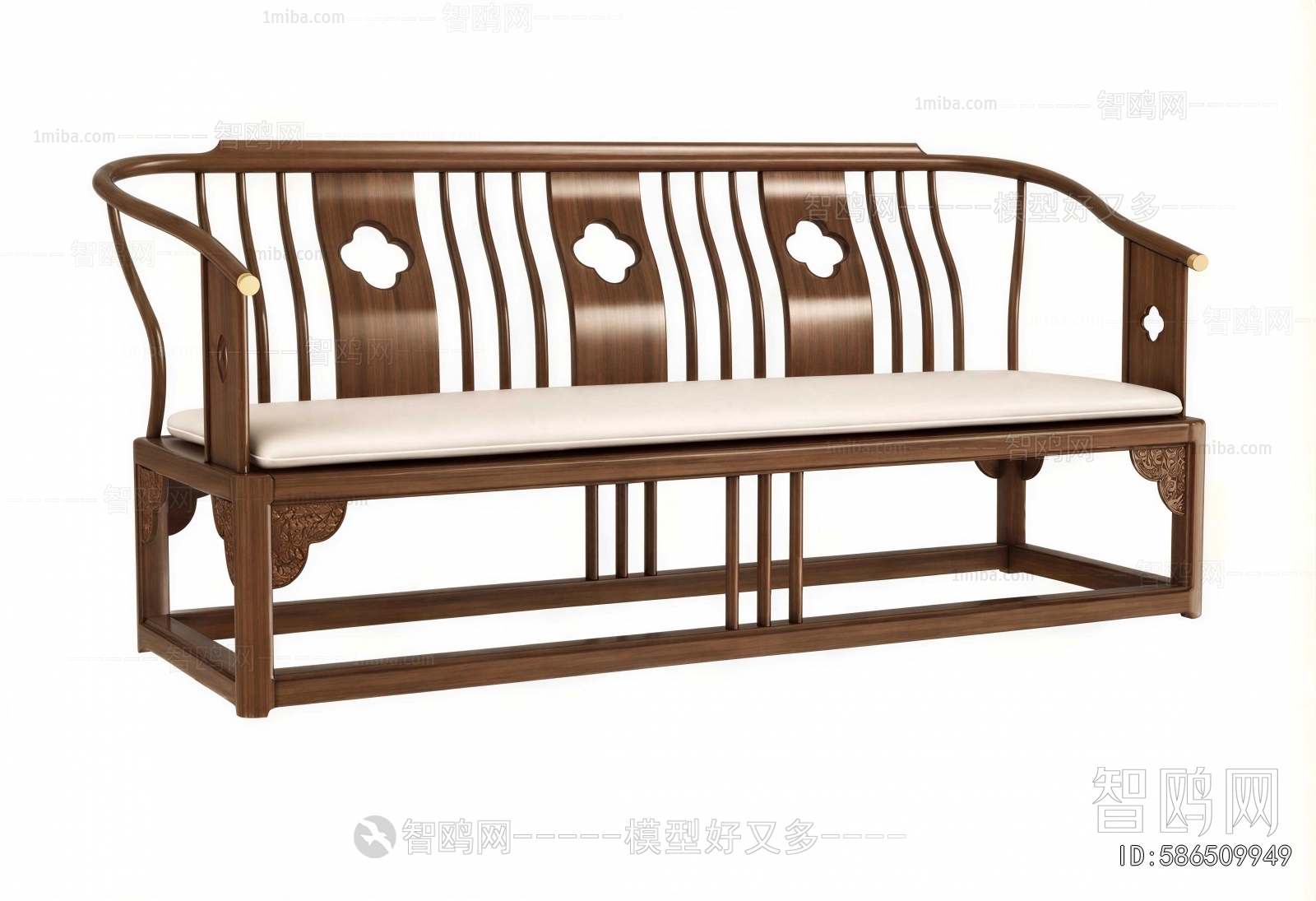 New Chinese Style Three-seat Sofa