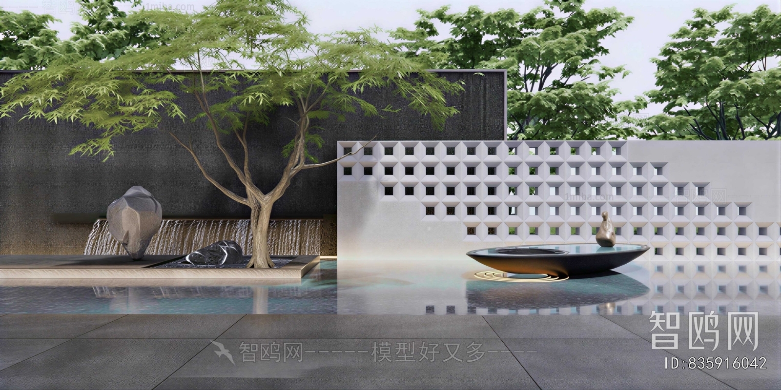 New Chinese Style Rockery Waterscape