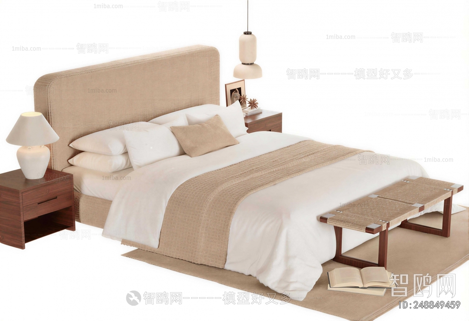 Wabi-sabi Style Double Bed