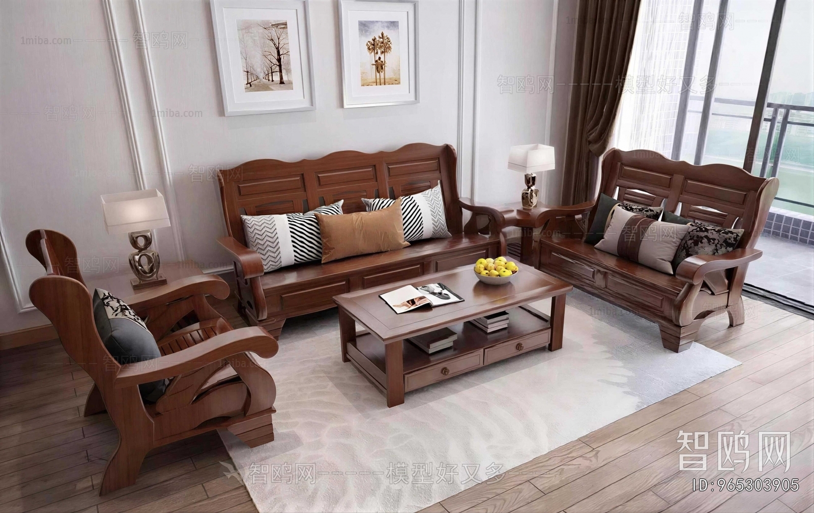 New Chinese Style Sofa Combination