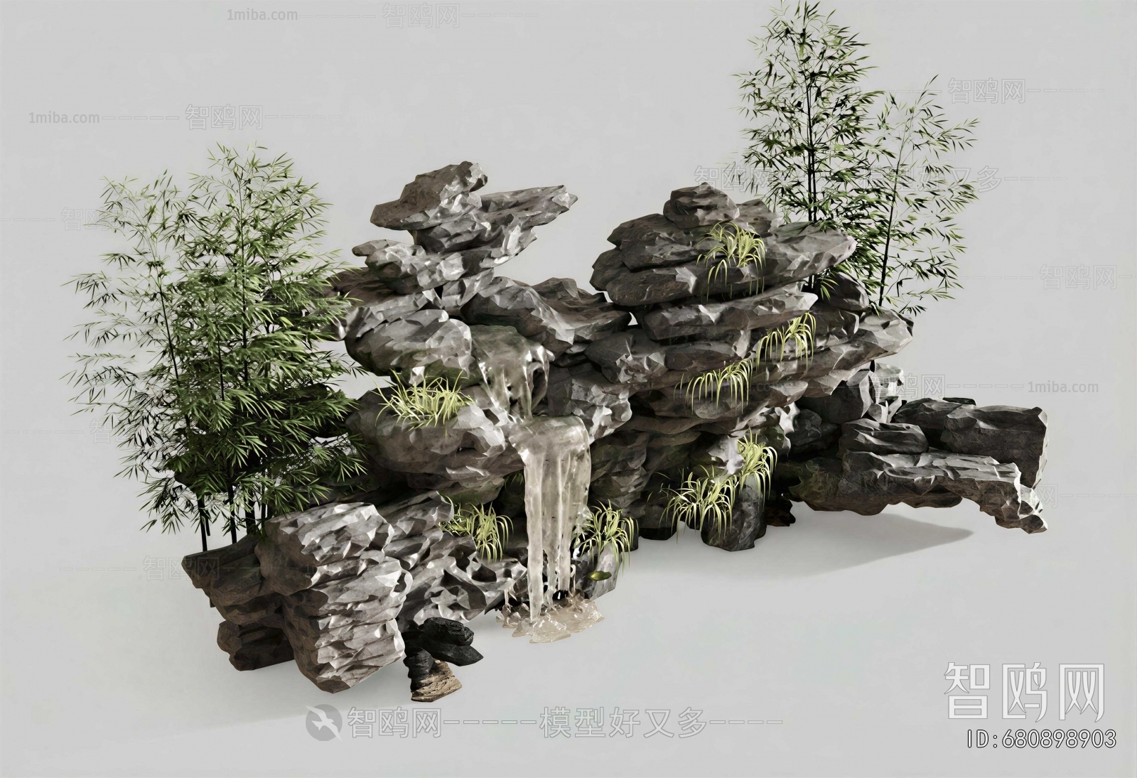 New Chinese Style Rockery Waterscape