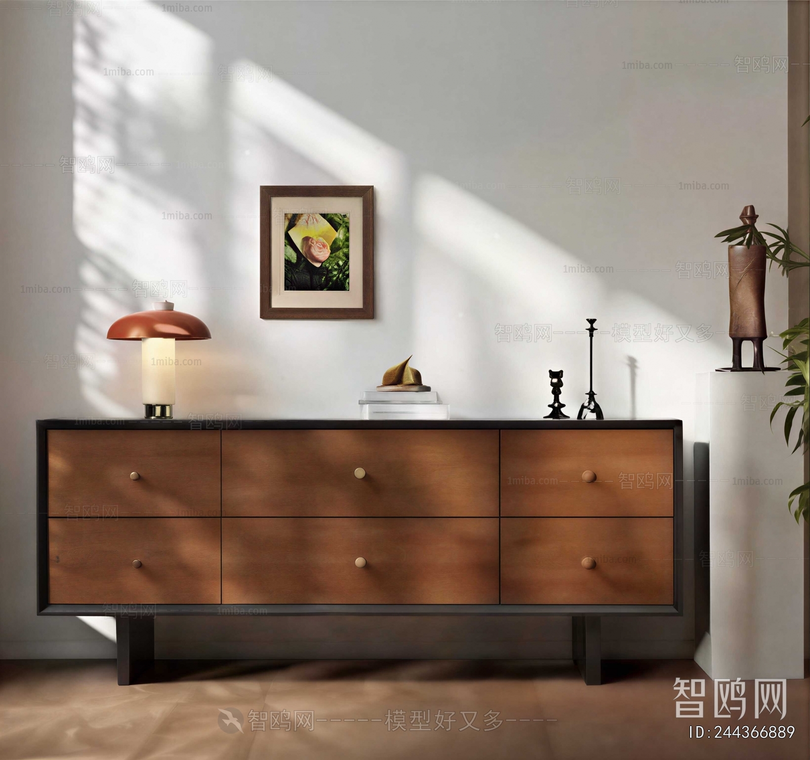 Wabi-sabi Style Side Cabinet