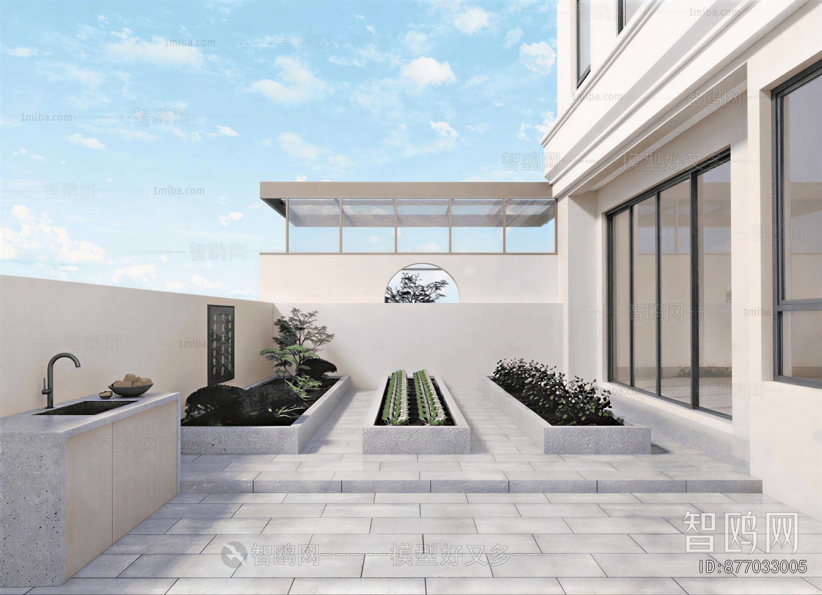 Modern Courtyard/landscape