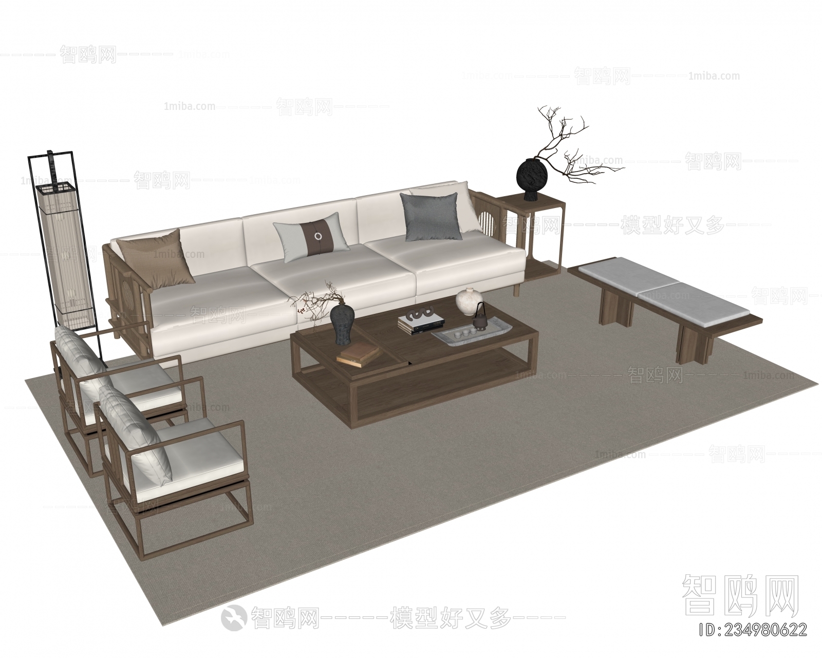 New Chinese Style Sofa Combination