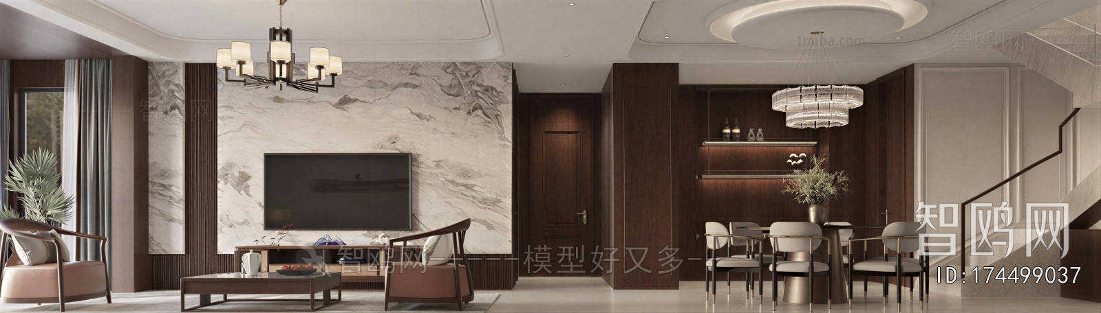 New Chinese Style A Living Room
