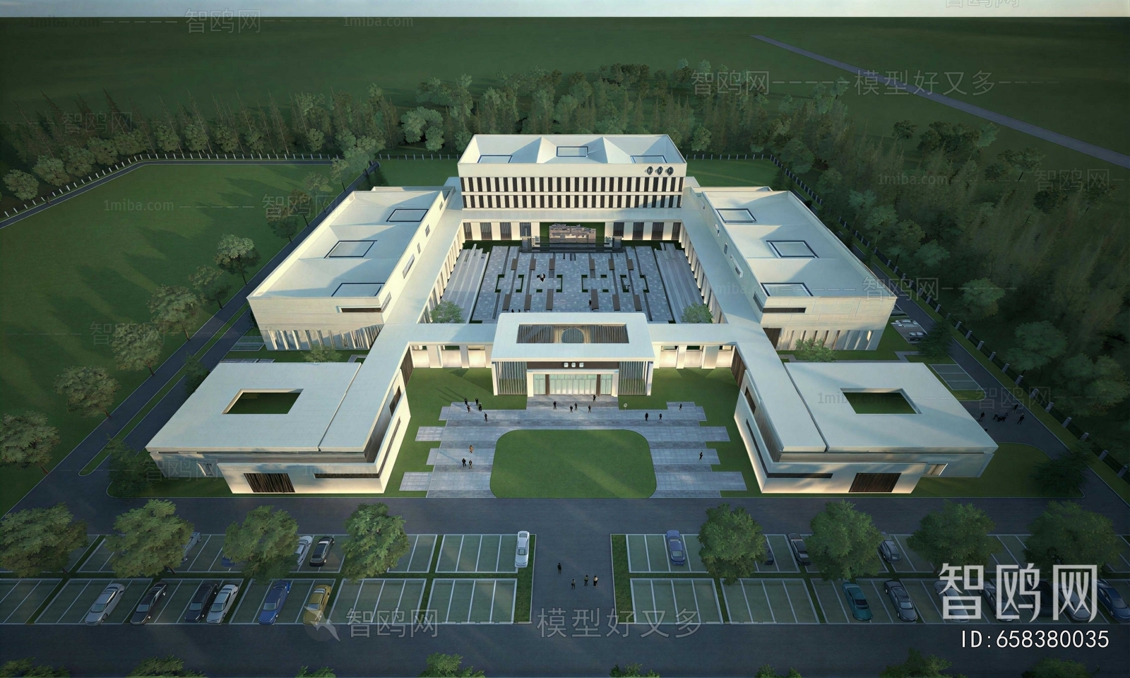 New Chinese Style Architectural Bird's-eye View Planning