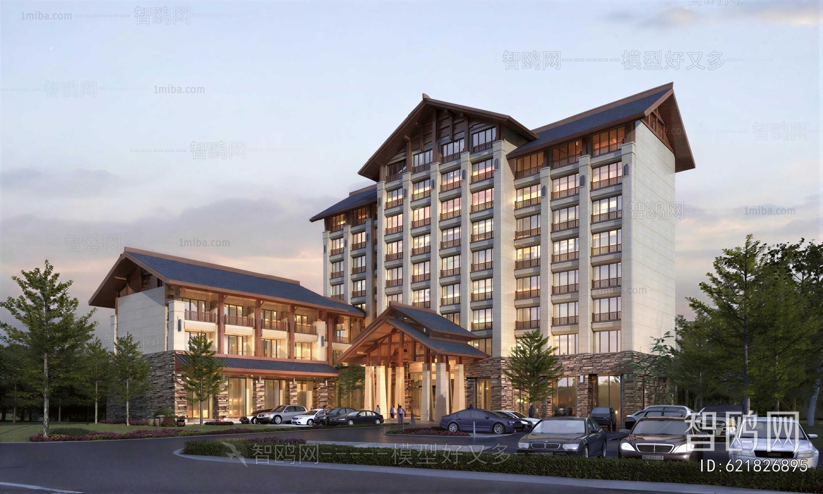 New Chinese Style Appearance Of Commercial Building
