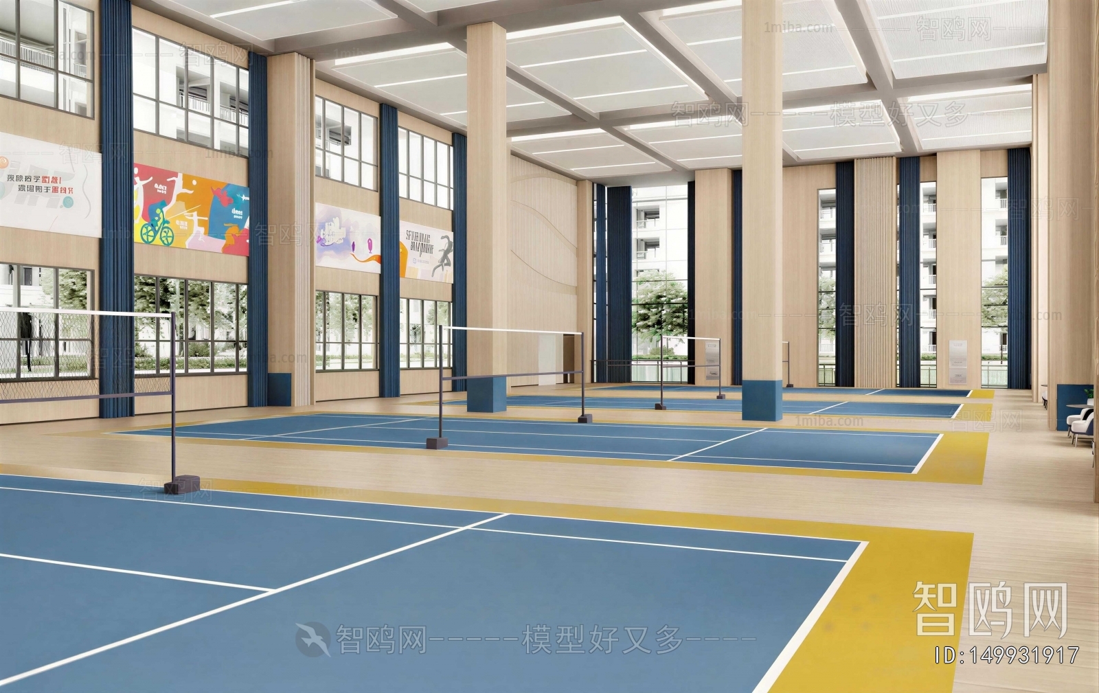 Modern Indoor Badminton Court