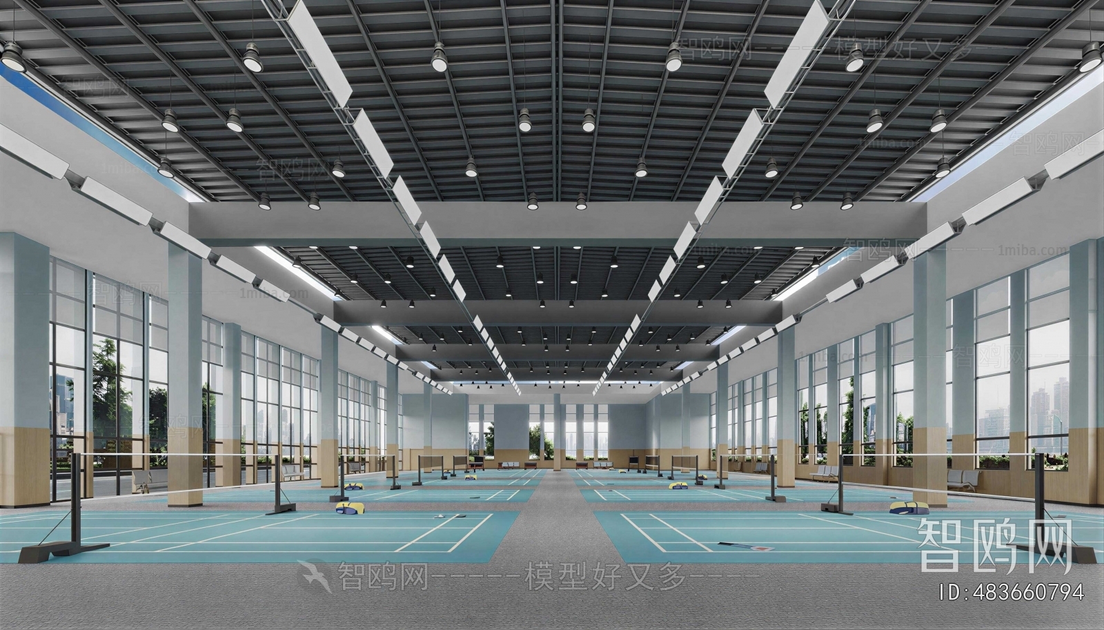 Modern Indoor Badminton Court