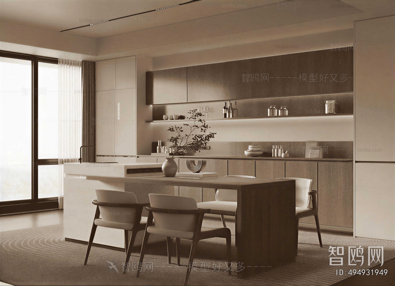 Wabi-sabi Style Dining Room