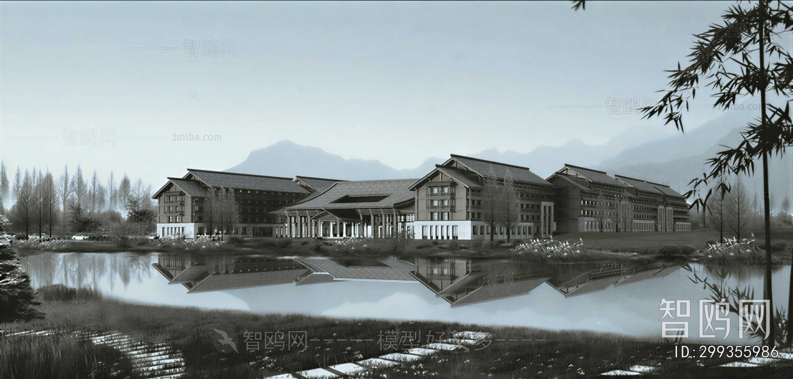 New Chinese Style Appearance Of Commercial Building