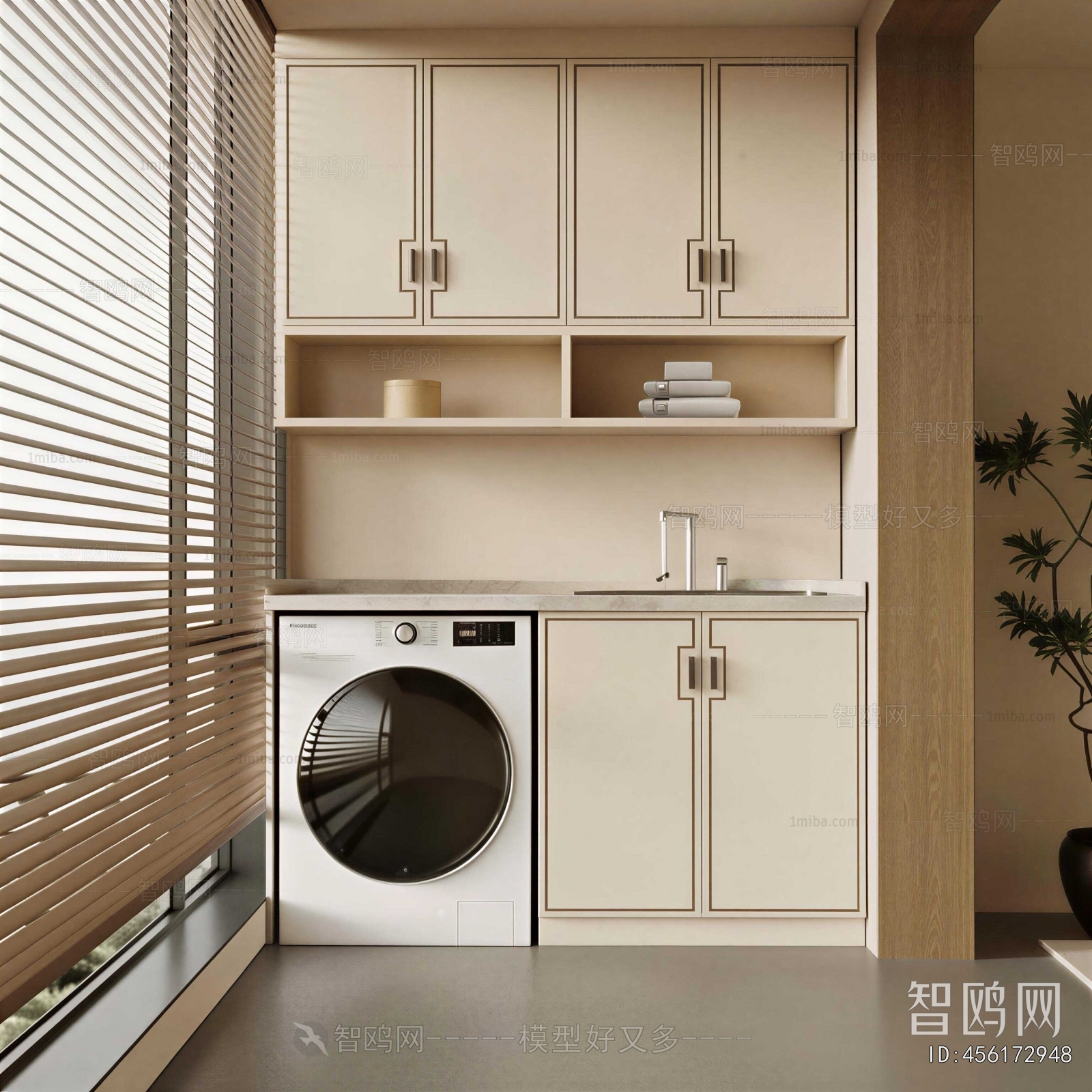 New Chinese Style Balcony Laundry Room