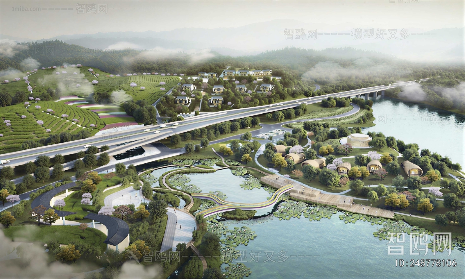 Modern Architectural Bird's-eye View Planning