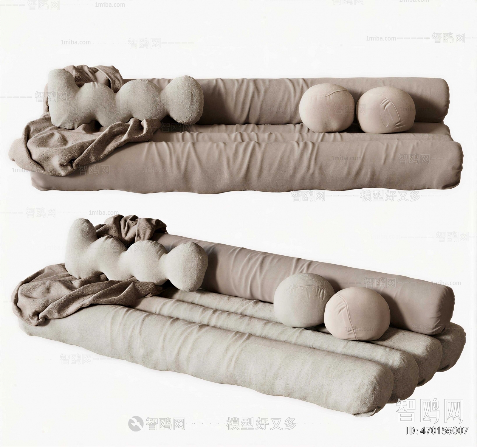 Wabi-sabi Style Multi Person Sofa
