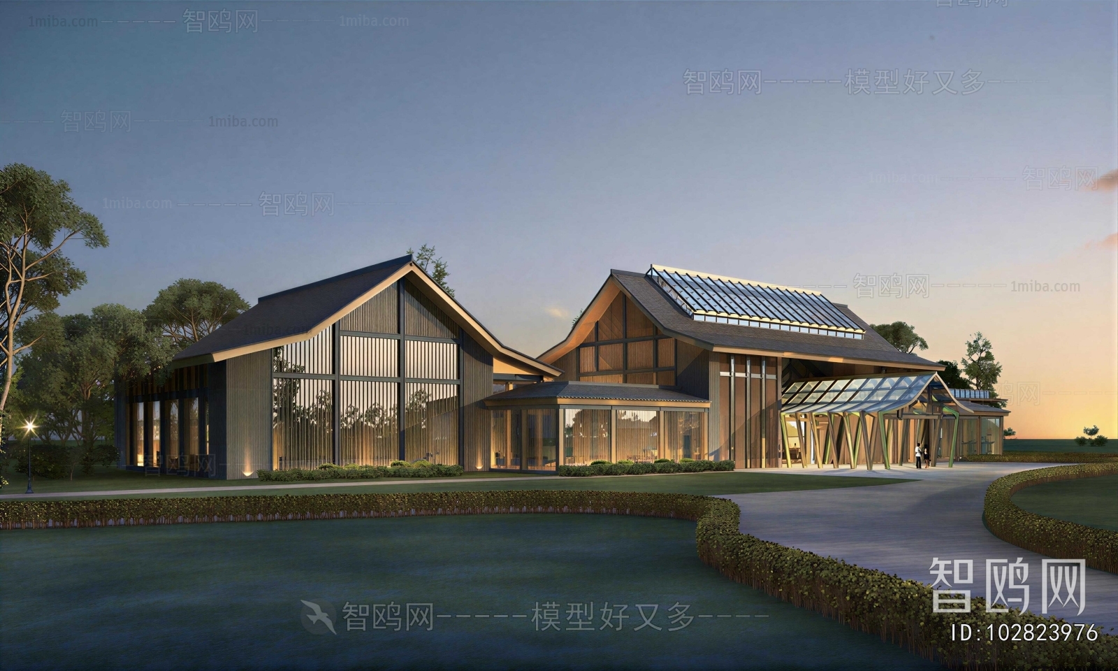 New Chinese Style Appearance Of Commercial Building