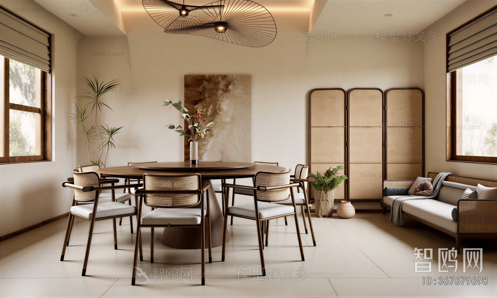 Wabi-sabi Style Dining Room