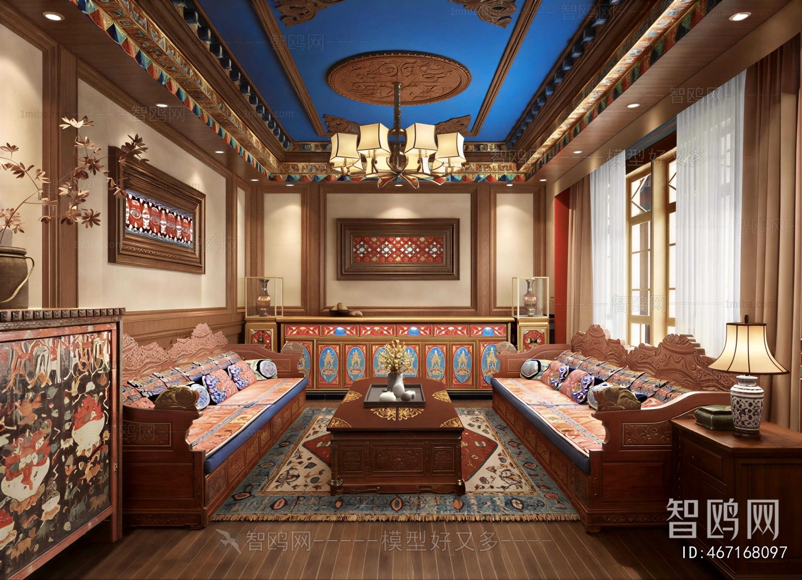 New Chinese Style A Living Room