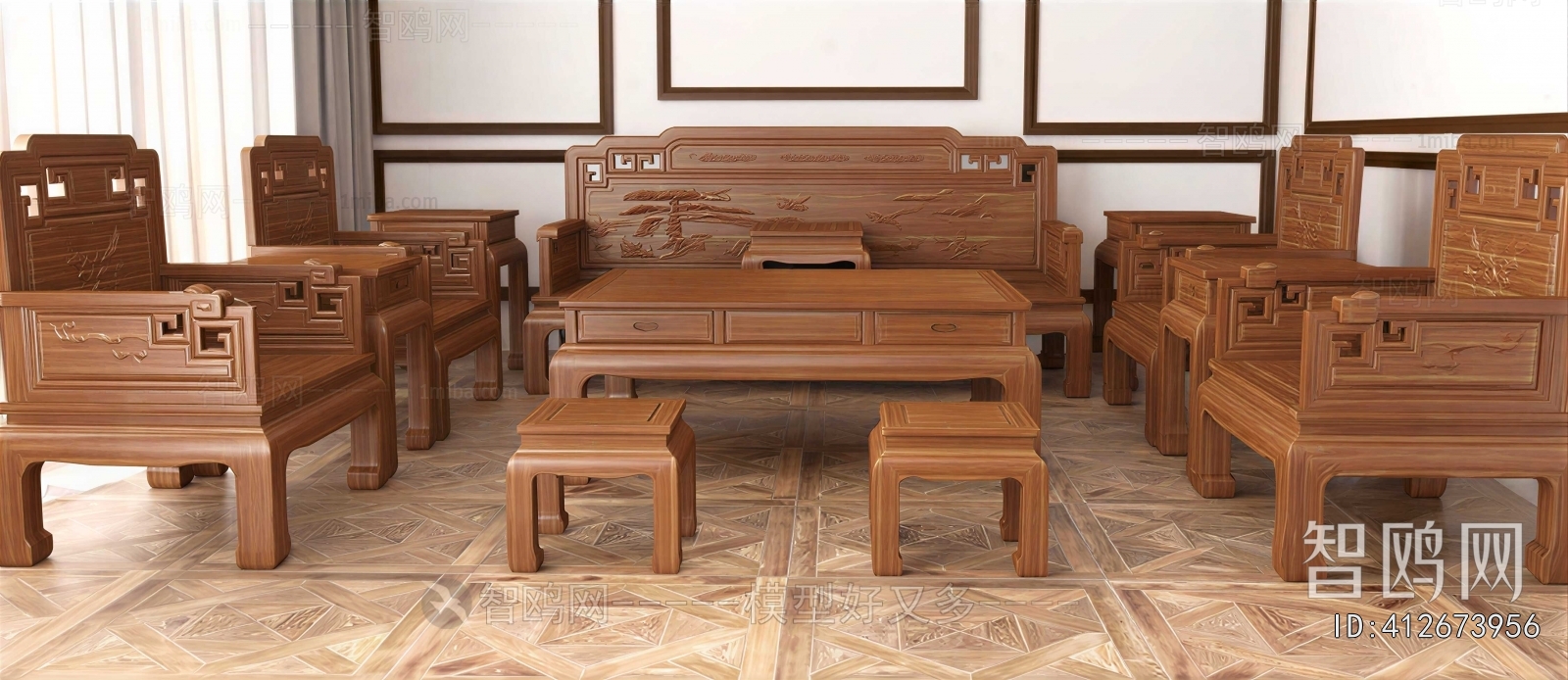 New Chinese Style Sofa Combination
