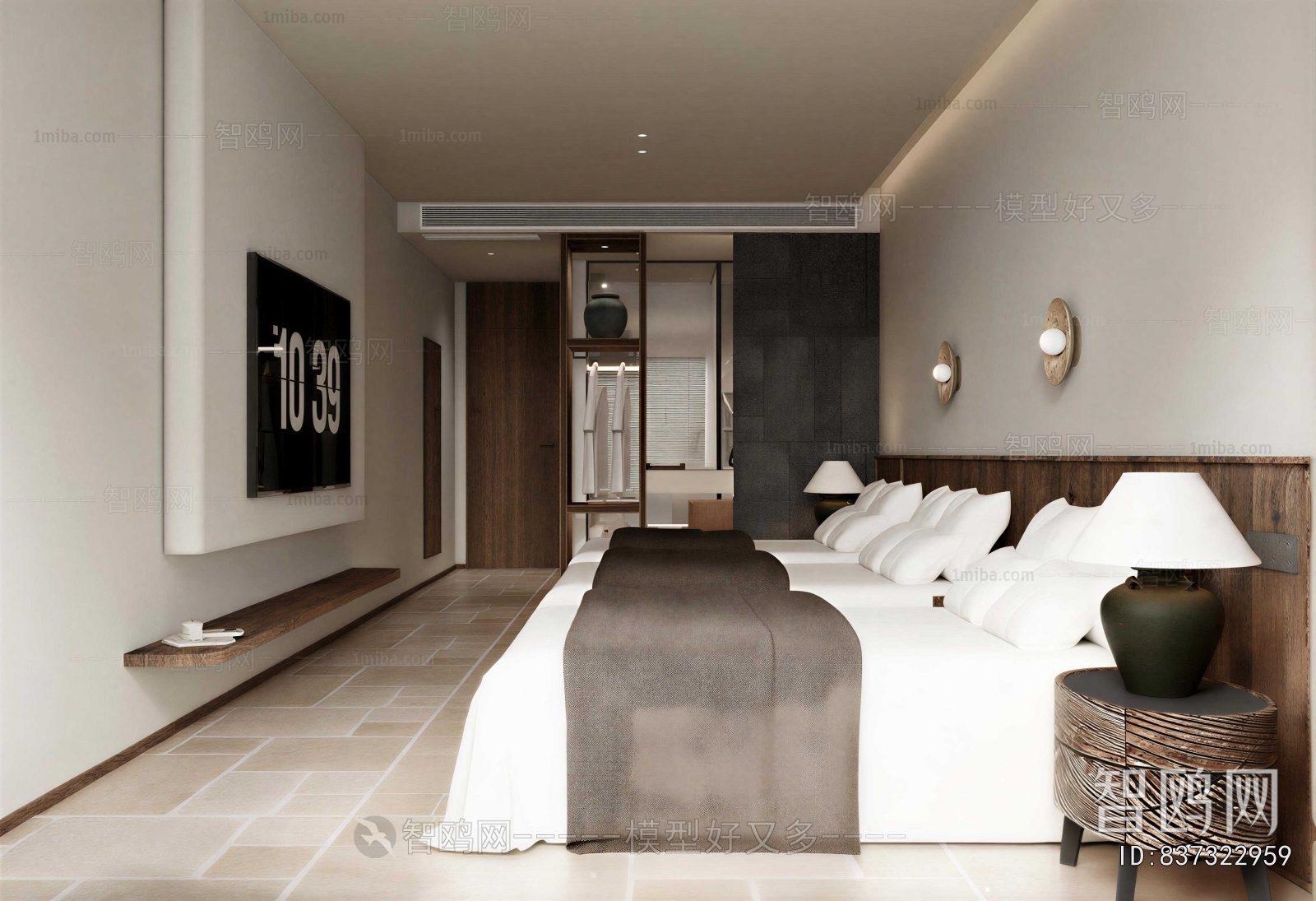 Wabi-sabi Style Guest Room