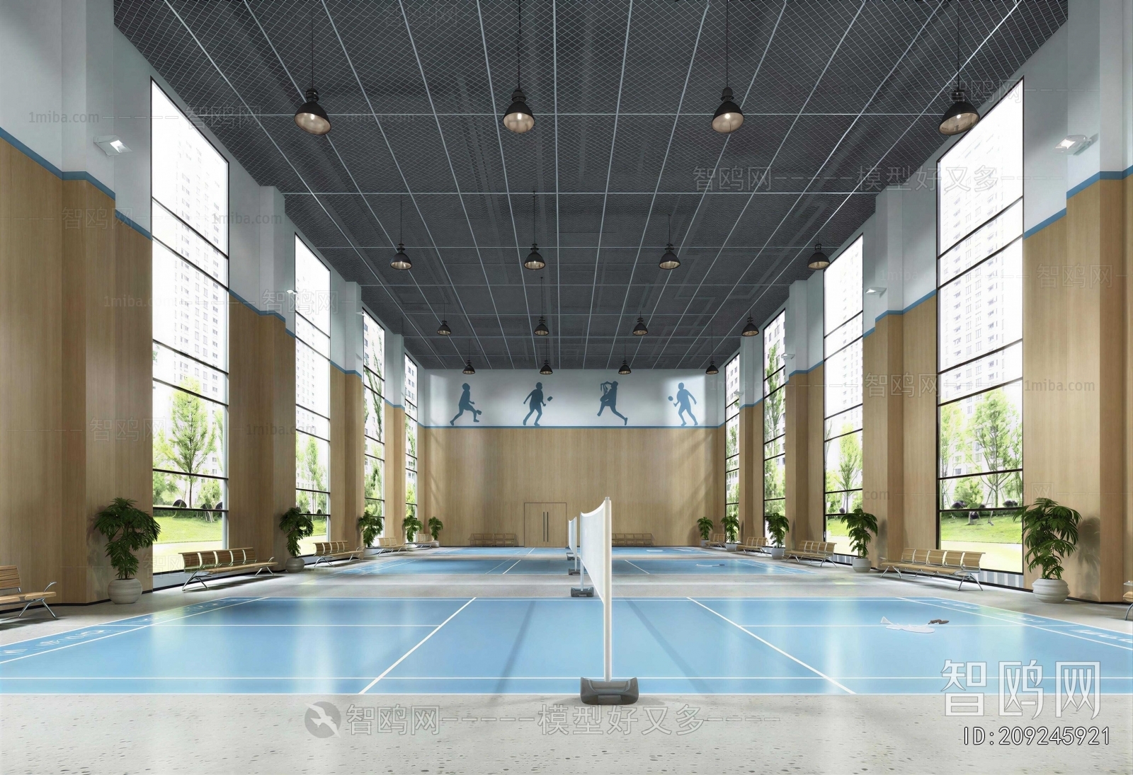 Modern Indoor Badminton Court