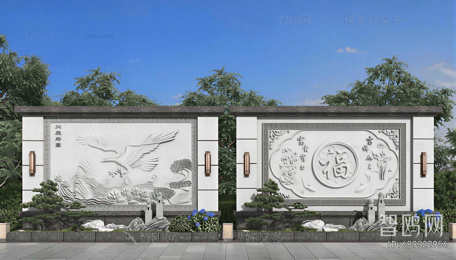 New Chinese Style Landscape Wall