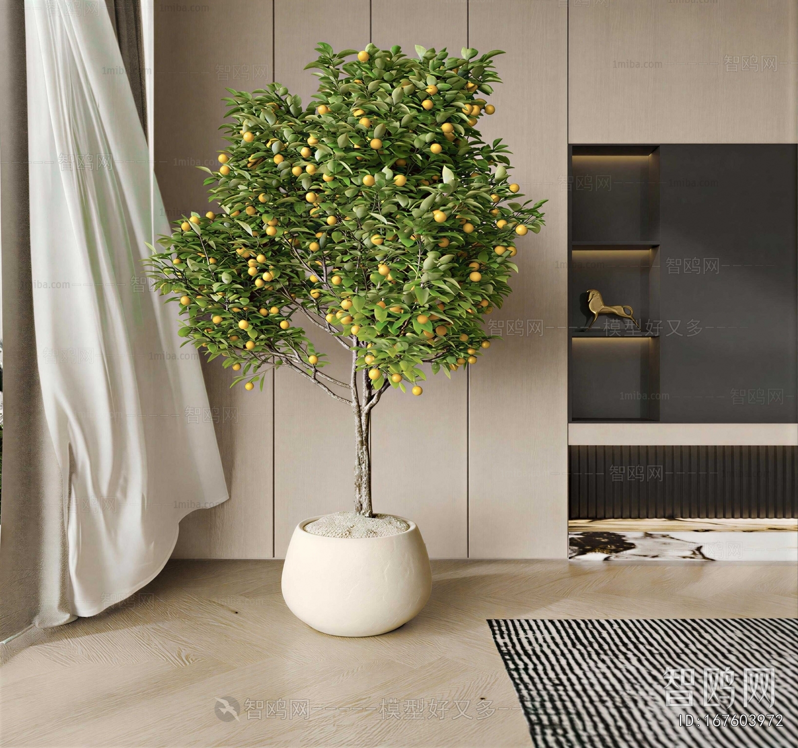 Modern Ground Green Plant Potted Plants