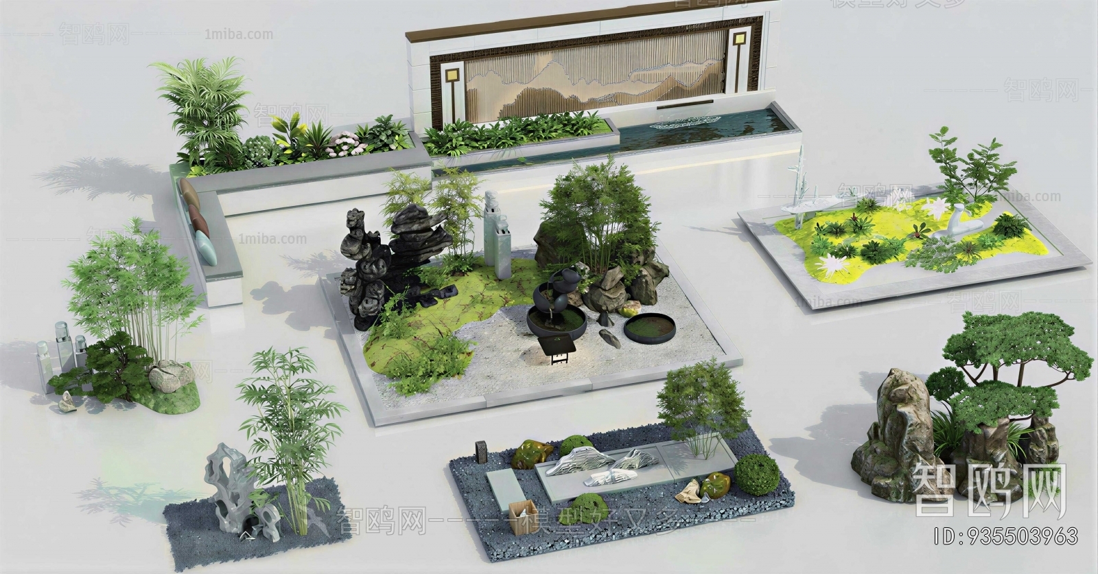New Chinese Style Rockery Waterscape
