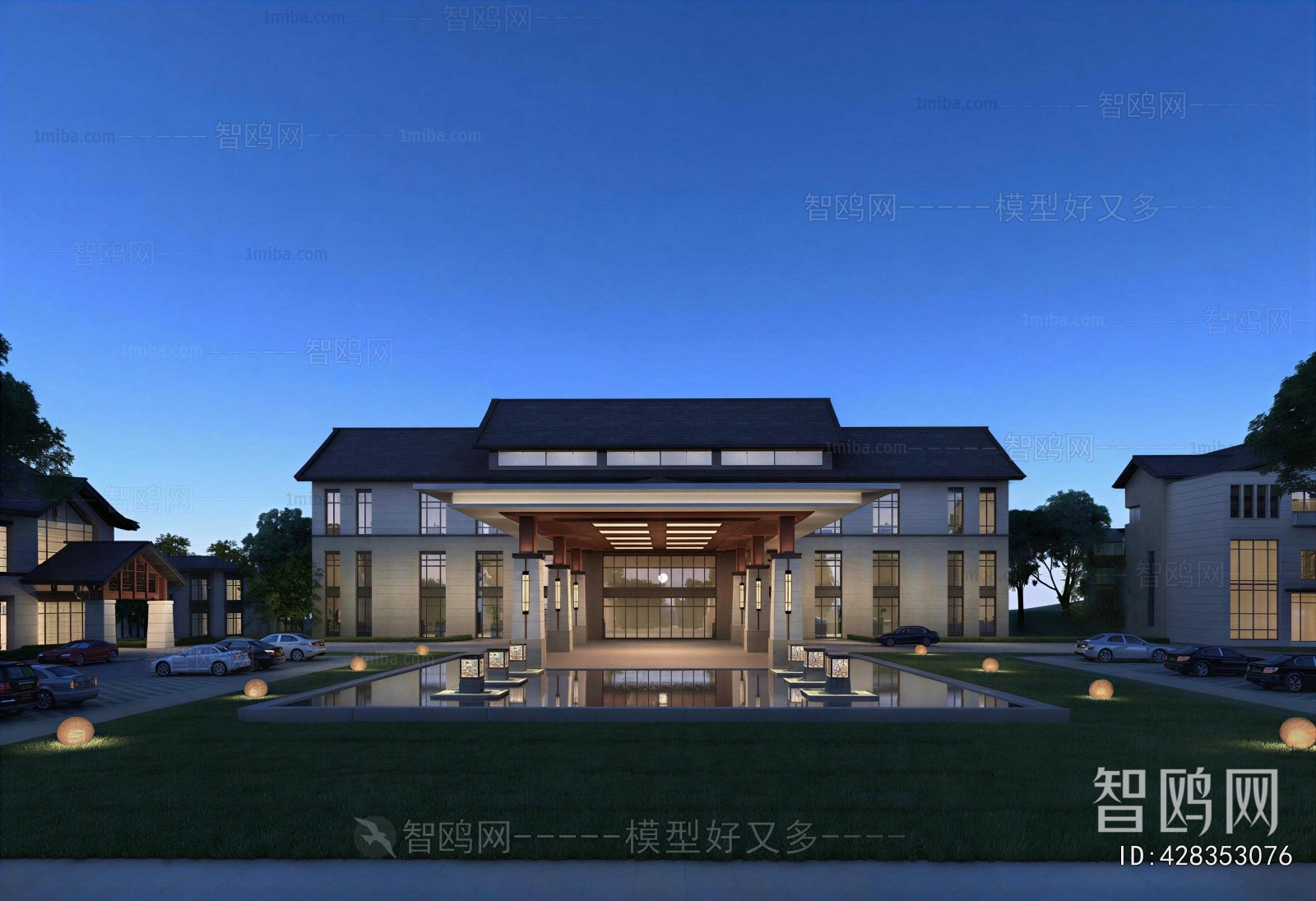 New Chinese Style Appearance Of Commercial Building