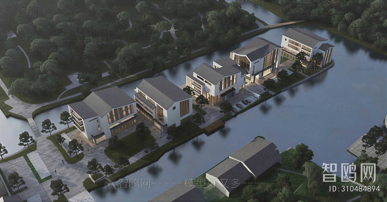 New Chinese Style Architectural Bird's-eye View Planning