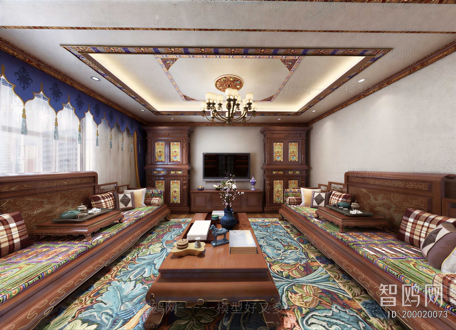 New Chinese Style A Living Room