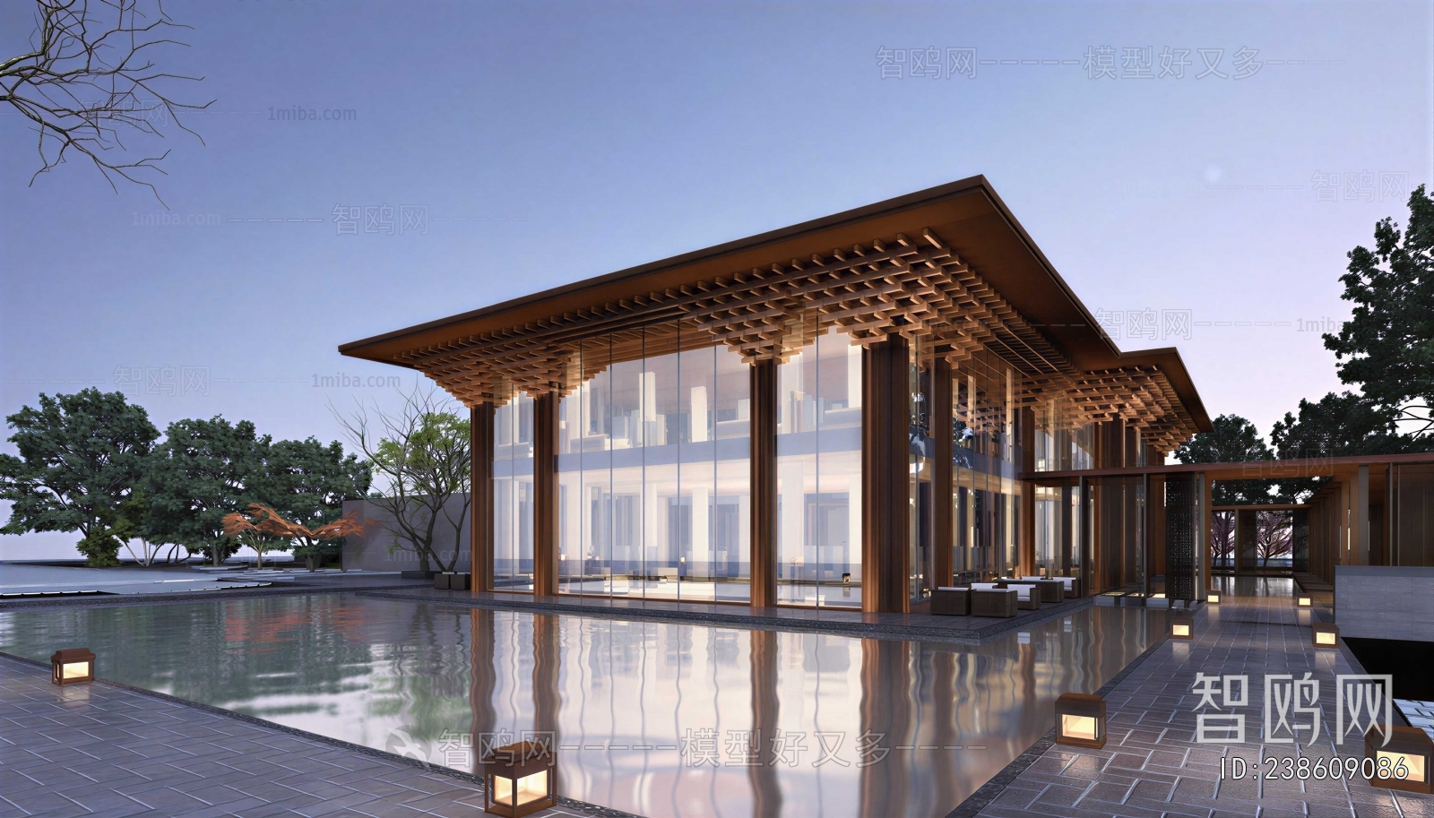 New Chinese Style Appearance Of Commercial Building
