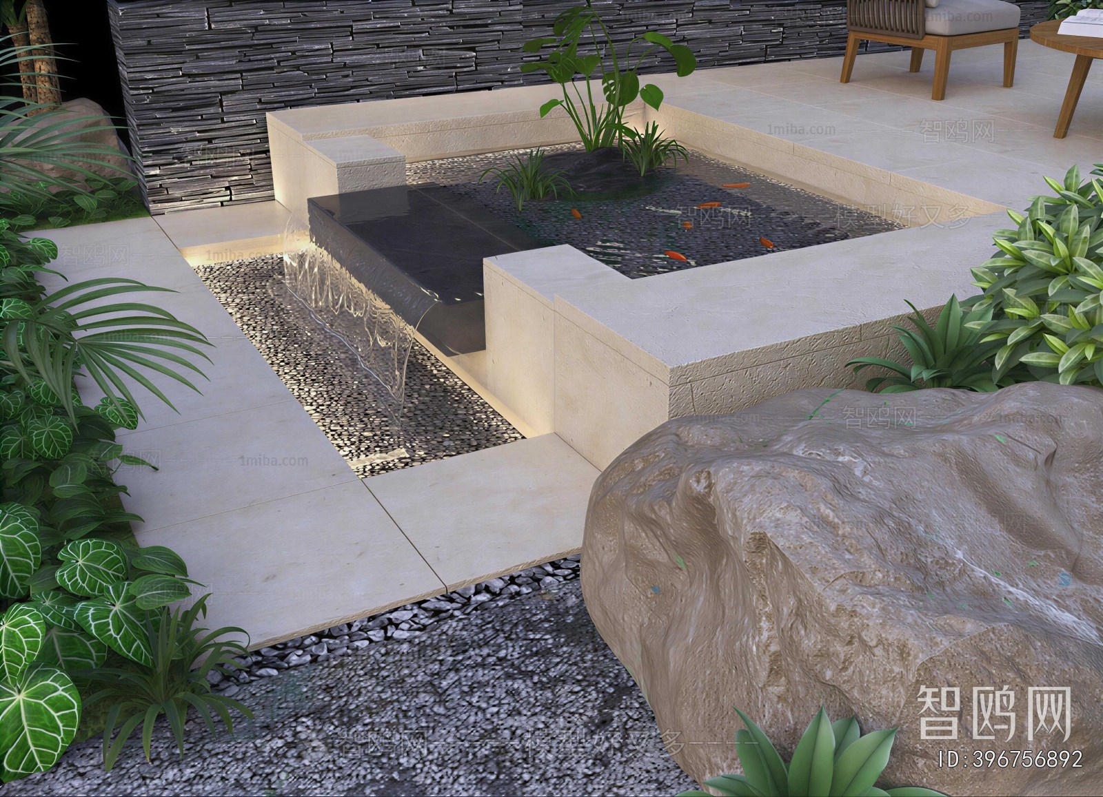 Modern Rockery Waterscape