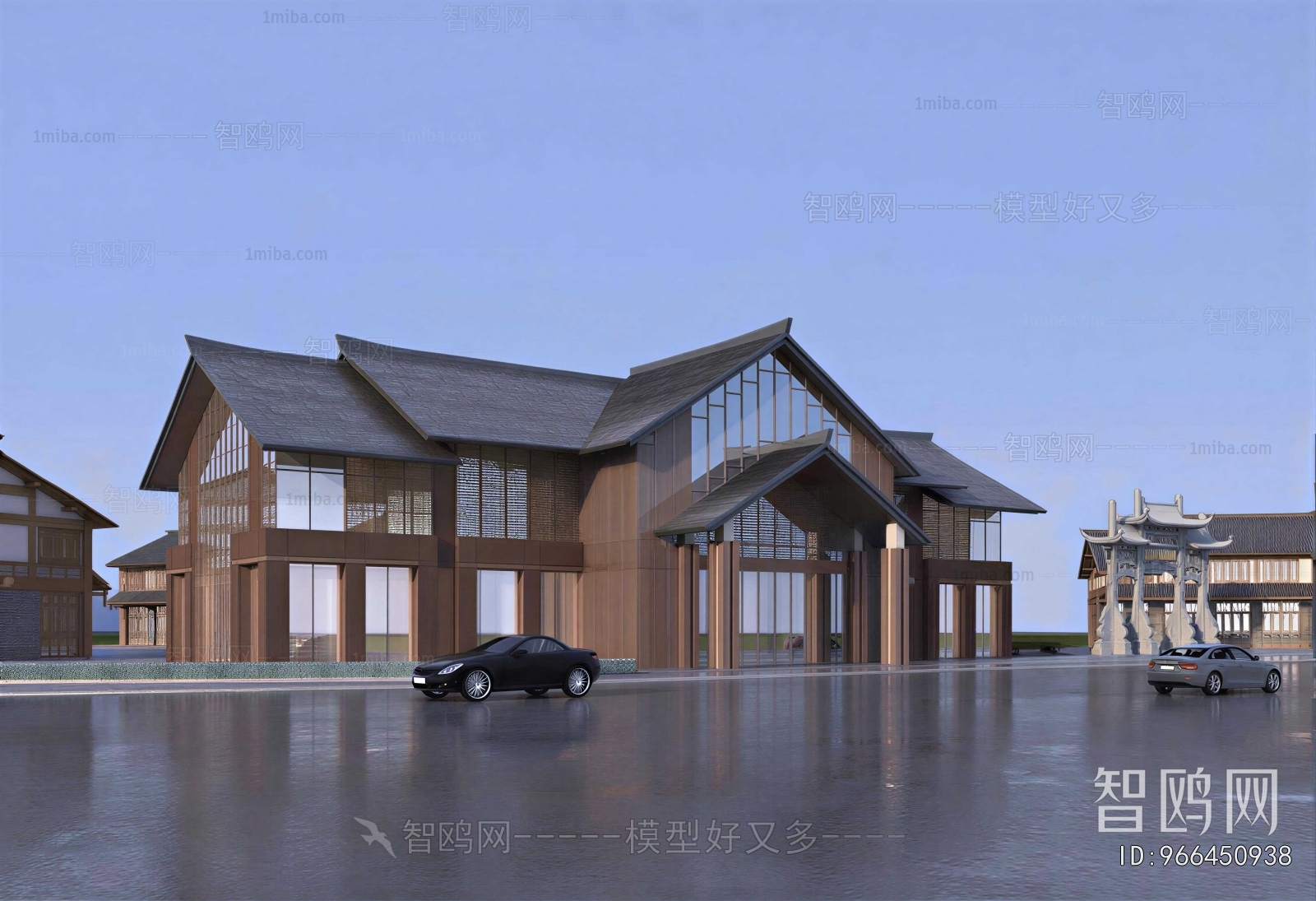 New Chinese Style Appearance Of Commercial Building