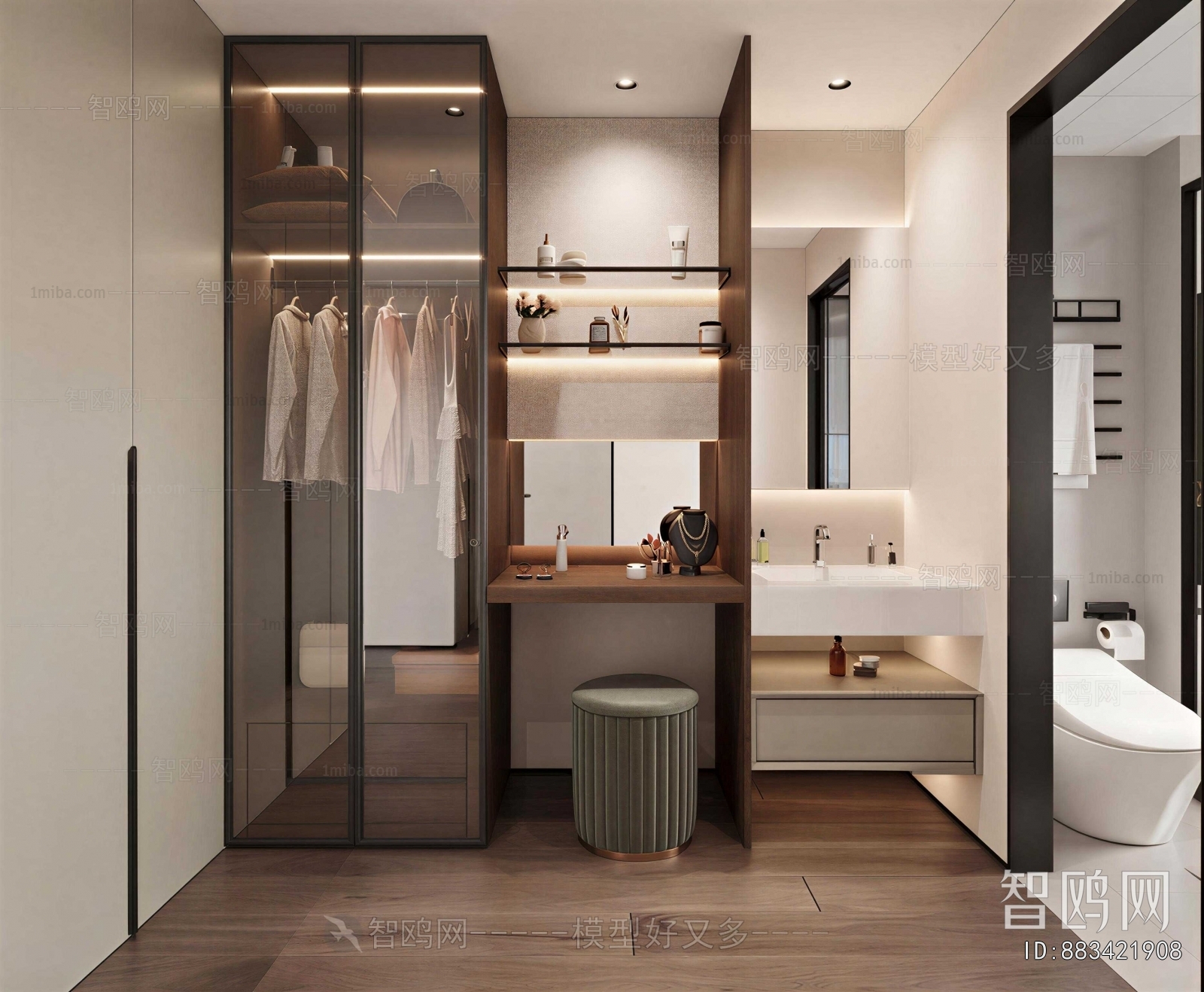 Modern Clothes Storage Area
